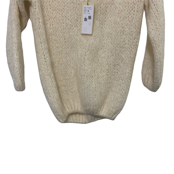 nwt Elan Oversize Minimal White Cream Classic Sweater Med No Material Size Tag - Picture 3 of 8